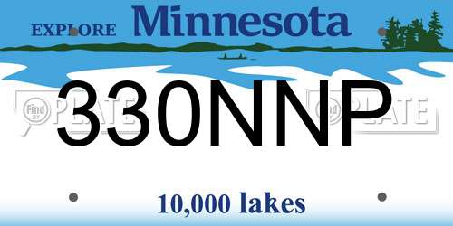 330NNP Minnesota License Plate