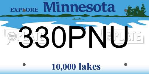 330PNU Minnesota License Plate