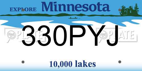 330PYJ Minnesota License Plate
