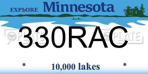 330RAC Minnesota License Plate
