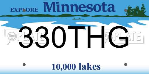 330THG Minnesota License Plate