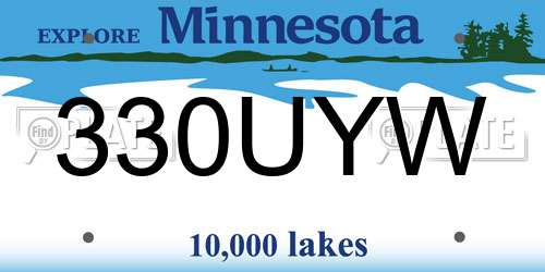 330UYW Minnesota License Plate