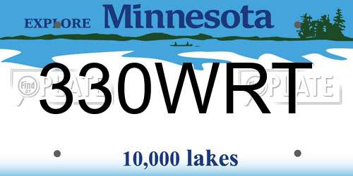 330WRT Minnesota License Plate