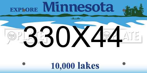 330X44 Minnesota License Plate