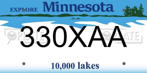 330XAA Minnesota License Plate