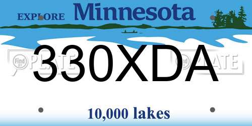 330XDA Minnesota License Plate