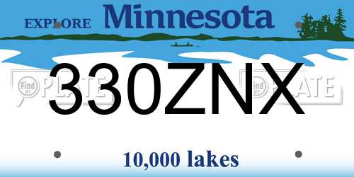 330ZNX Minnesota License Plate