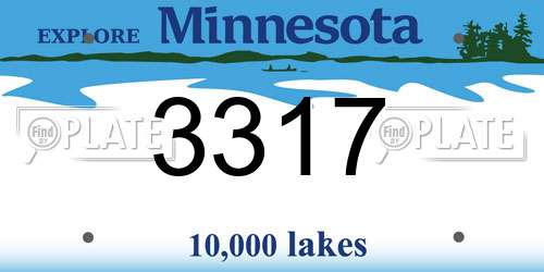 3317 Minnesota License Plate