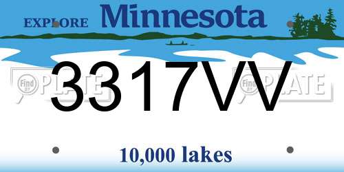 3317VV Minnesota License Plate