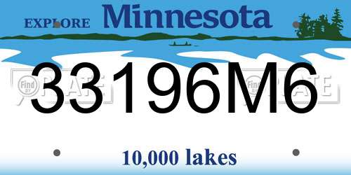 33196M6 Minnesota License Plate