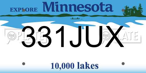 331JUX Minnesota License Plate