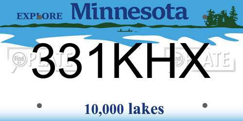 331KHX Minnesota License Plate