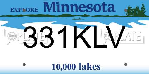 331KLV Minnesota License Plate