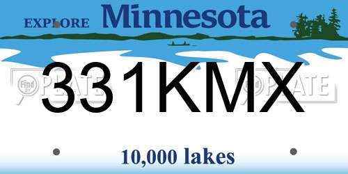 331KMX Minnesota License Plate