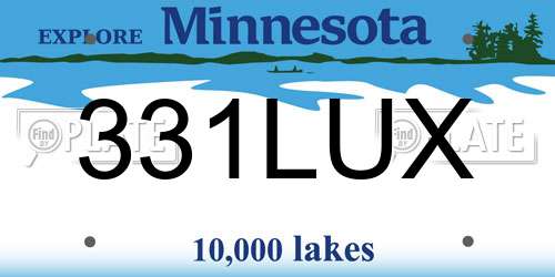 331LUX Minnesota License Plate