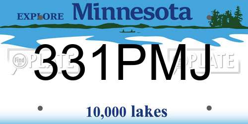 331PMJ Minnesota License Plate