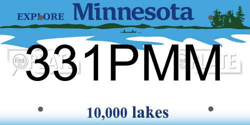 331PMM Minnesota License Plate