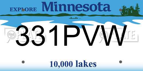 331PVW Minnesota License Plate