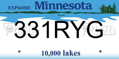 331RYG Minnesota License Plate