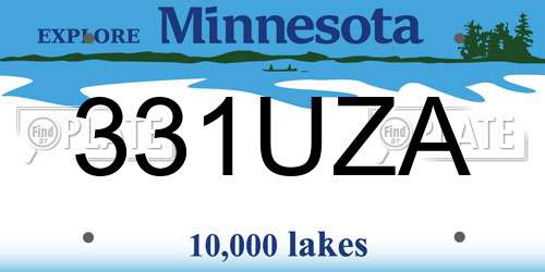 331UZA Minnesota License Plate