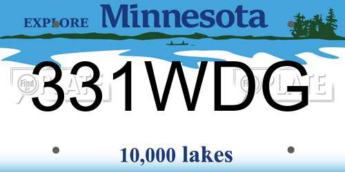 331WDG Minnesota License Plate