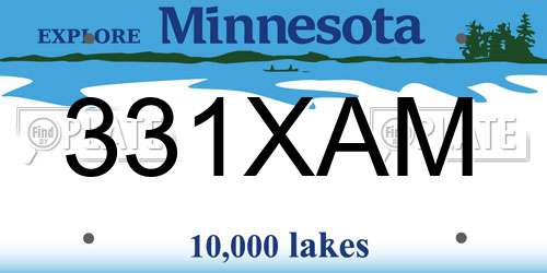 331XAM Minnesota License Plate