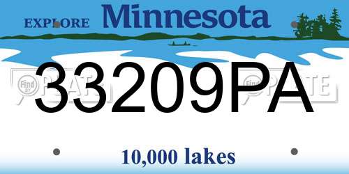 33209PA Minnesota License Plate