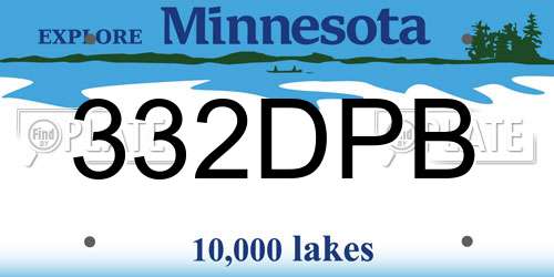 332DPB Minnesota License Plate