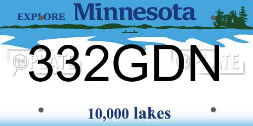 332GDN Minnesota License Plate