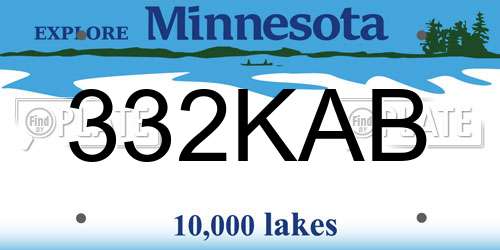 332KAB Minnesota License Plate