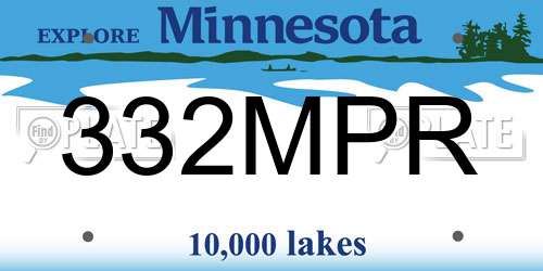 332MPR Minnesota License Plate