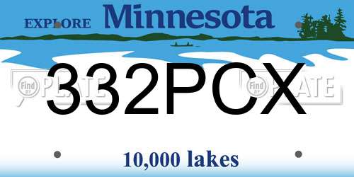 332PCX Minnesota License Plate