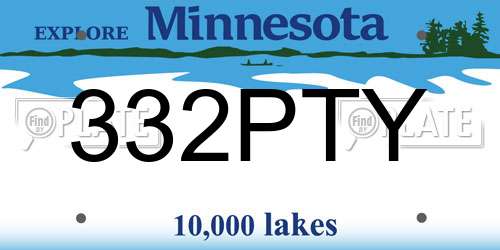 332PTY Minnesota License Plate