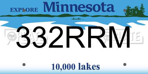 332RRM Minnesota License Plate