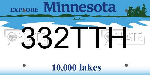 332TTH Minnesota License Plate