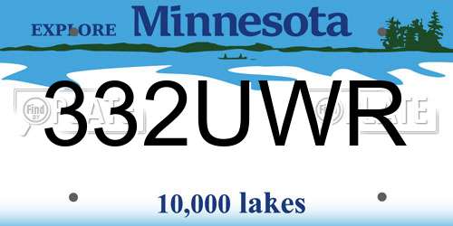 332UWR Minnesota License Plate