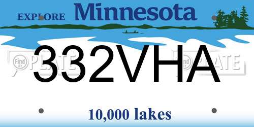 332VHA Minnesota License Plate