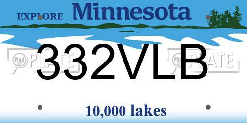 332VLB Minnesota License Plate