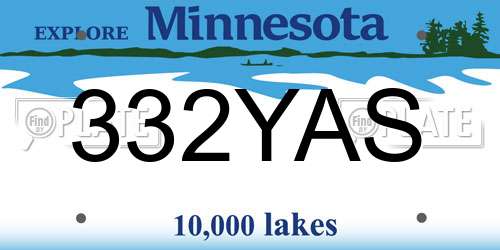 332YAS Minnesota License Plate