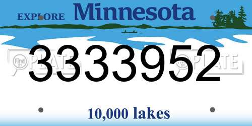 3333952 Minnesota License Plate