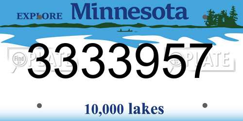 3333957 Minnesota License Plate