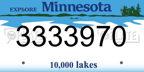 3333970 Minnesota License Plate