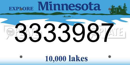 3333987 Minnesota License Plate