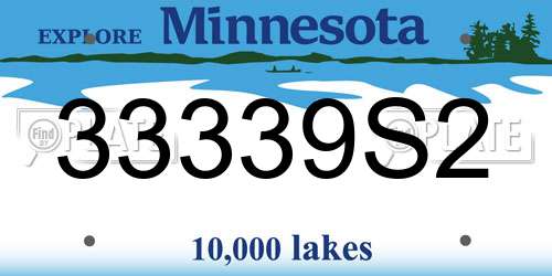 33339S2 Minnesota License Plate