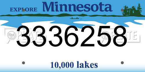 3336258 Minnesota License Plate