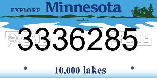 3336285 Minnesota License Plate