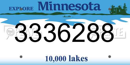 3336288 Minnesota License Plate