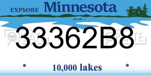 33362B8 Minnesota License Plate