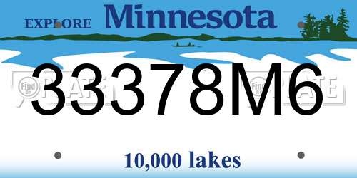 33378M6 Minnesota License Plate