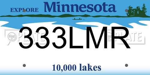 333LMR Minnesota License Plate